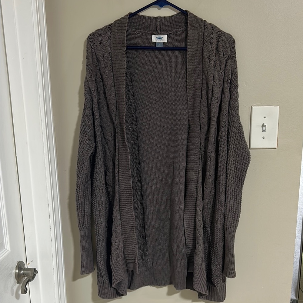 Old Navy Chocolate Cable Knit Cardigan